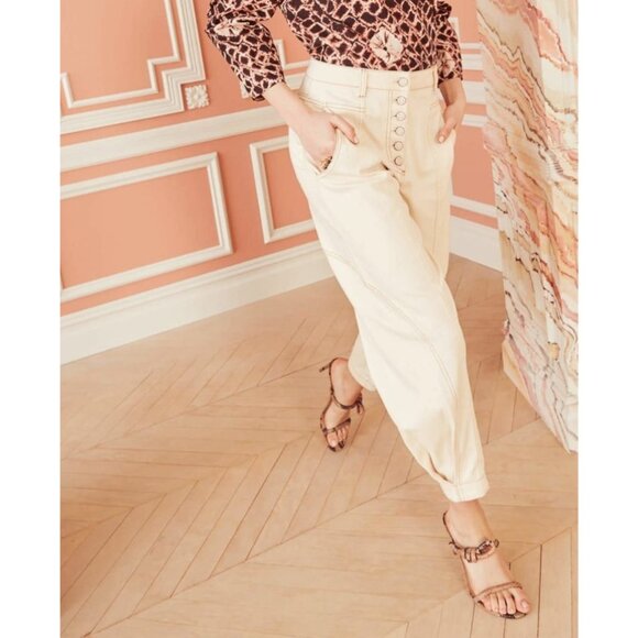 Ulla Johnson Brodie Jeans, Cream, Size 8, New with tag, MSRP $395 - Picture 2 of 16